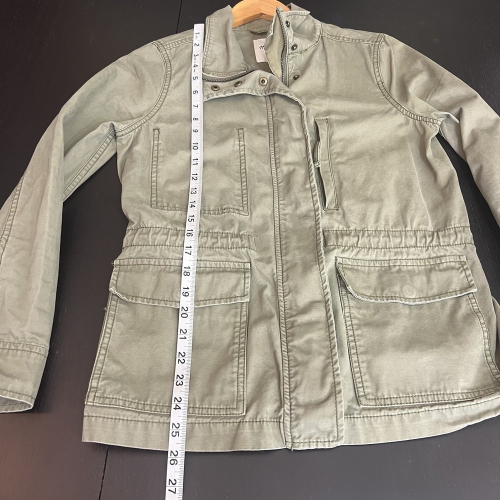 Madewell Passage Utility Jacket Women's Size Small Army Green Full Zip Pockets - Picture 12 of 12